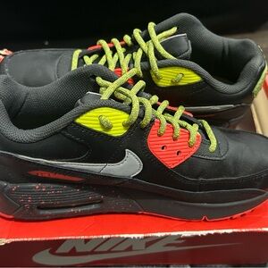 Nike boys Black and Red Sneakers with Neon Highlights